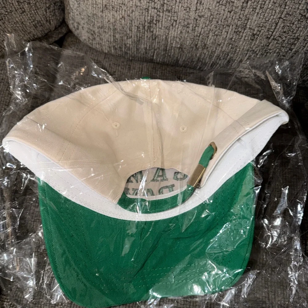 Zenana White and Green GAME DAY One Size Adjustable Hat